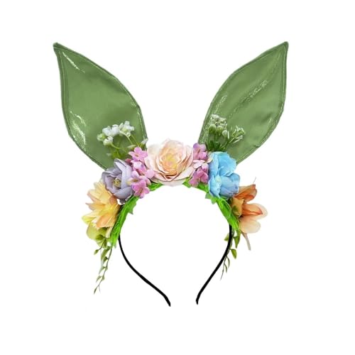 Rocky Green Oster-Stirnband mit Hasenohren, bunt, Frühling-Haarschmuck für Damen und Mädchen, Party, Fotografie, Kostüm-Requisiten (mehrfarbig) (grün) von Rocky Green