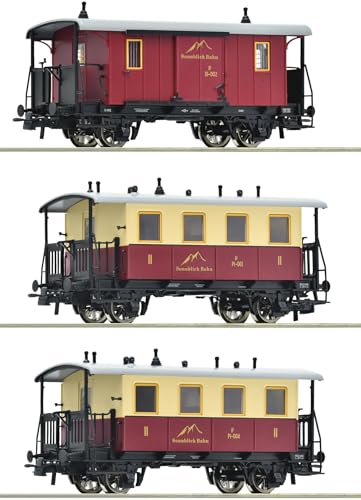 6200063 H0 3er Set Zahnradbahn-Personenzug, Sonnblick-Bahn, Ep.III - IV von Roco