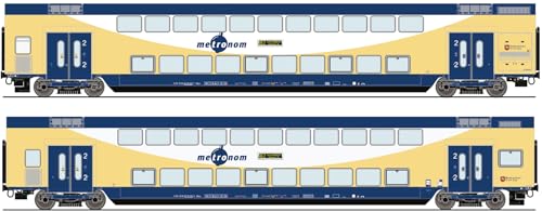 6200106 H0 2er Set Doppelstockwagen mit Steuerwagen, Metronom, Ep.VI DC 6200106 H0 2er Set Doppelstockwagen mit Steuerwagen, Metronom, Ep.VI DC von Roco