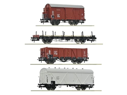6600101 H0 4er Set Güterwagen, PKP, Ep.IV von Roco