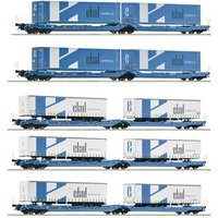 ROCO 6600019 H0 5-tlg. Display aus fünf Doppeltaschen-Gelenkwagen T3000e mit LKW-Aufliegern und 45′-Containern der Spedition Ekol, EUROWAGON, Ep. VI ROCO 6600019 H0 5-tlg. Display aus fünf Doppeltaschen-Gelenkwagen T3000e mit LKW-Aufliegern und 45′-Containern der Spedition Ekol, EUROWAGON, Ep. VI von Roco