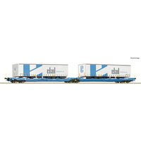 ROCO 6600022 H0 Doppeltaschen-Gelenkwagen Sdggmrss/T3000e, EUROWAGON, Ep. VI ROCO 6600022 H0 Doppeltaschen-Gelenkwagen Sdggmrss/T3000e, EUROWAGON, Ep. VI von Roco
