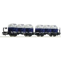ROCO 6600053 H0 Doppeltragwageneinheit Laabkkmms mit Efkr-Behältern „Birkel“, DB, Ep. IV ROCO 6600053 H0 Doppeltragwageneinheit Laabkkmms mit Efkr-Behältern „Birkel“, DB, Ep. IV von Roco