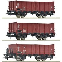 ROCO 6600146 H0 3-tlg. Set: Offene Güterwagen El-u (Omu), DR, Ep. IV von Roco