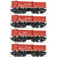 ROCO 6600202 H0 4-tlg. Set: Muldenkippwagen Fans 128, DB AG, Ep. VI von Roco