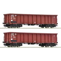 ROCO 6680016 TT 2-tlg. Set: Offene Güterwagen Eanos, DB, Ep. IV von Roco