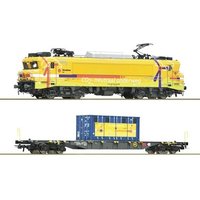 ROCO 7510117 H0 2-tlg. Set: Elektrolokomotive 1756 mit Containertragwagen Sound DCC, Strukton Rail, Ep. VI von Roco