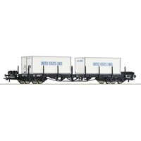 ROCO 76714 H0 4-achsiger Rungenwagen Rs + Container, NS, Ep. IV ROCO 76714 H0 4-achsiger Rungenwagen Rs + Container, NS, Ep. IV von Roco
