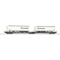 ROCO 77390 H0 Doppeltaschen-Gelenkwagen T3000e mit DB Schenker Trailer, Kombiverkehr, Ep. VI ROCO 77390 H0 Doppeltaschen-Gelenkwagen T3000e mit DB Schenker Trailer, Kombiverkehr, Ep. VI von Roco