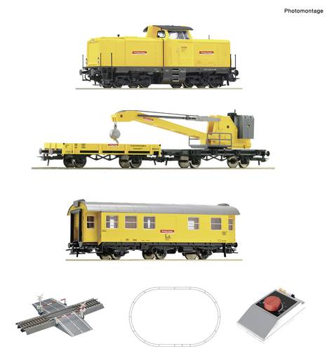 Roco 5100002 H0 Analog Start Set: Diesellokomotive BR 212 mit Kranzug der DB von Roco