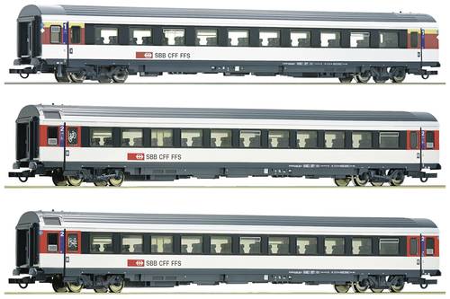 Roco 6200023 H0 3er-Set 2. Bözberg Interregio der SBB 1 EW-IV-Wagen 1. Klasse, Gattung A und zwei E von Roco