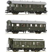 Roco 6200131 H0 3er-Set 2: Nebenbahnzug der DR 2x Personenwagen 2. Klasse Gattung Bip / Abteilwagen 2. Klasse Gattung B3. von Roco