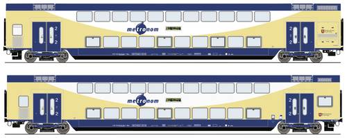 Roco 6220106 H0 2er-Set Doppelstockwagen der metronom 2. Klasse DBpza von Roco