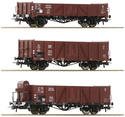 Roco 6600102 H0 3er-Set Offene Güterwagen der DRG von Roco