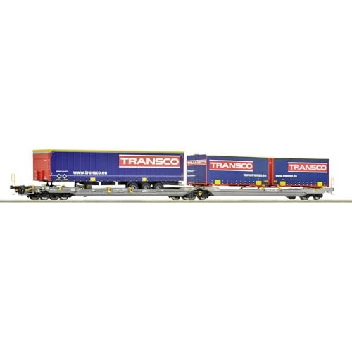 Roco 6600113 H0 Doppeltaschen-Gelenkwagen T3000e der Hupac Roco 6600113 H0 Doppeltaschen-Gelenkwagen T3000e der Hupac von Roco