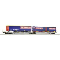 Roco 6600113 H0 Doppeltaschen-Gelenkwagen T3000e der Hupac von Roco