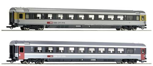 Roco 74023 H0 2er-Set 3: EuroCity-Wagen EC7 der SBB 1.Klasse Gattung Apm, 2. Klasse Gattung Bpm von Roco