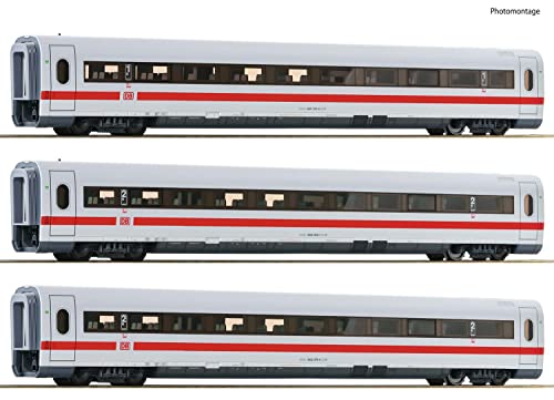 Roco 74031 H0 3er-Set Zwischenwagen Ice 1 Redesign 2005 der DB-AG 1.Klasse Gattung Avmz 801.0, 2.Kla von Roco
