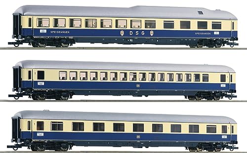 Roco 74049 H0 3er-Set Personenwagen F21 Rheinpfeil der DB 1.Klasse Großraum Gattung Ap4üm, 1.Klasse Abteil Gattung Av4ü Roco 74049 H0 3er-Set Personenwagen F21 Rheinpfeil der DB 1.Klasse Großraum Gattung Ap4üm, 1.Klasse Abteil Gattung Av4ü von Roco