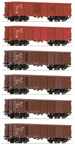 Roco 75858 H0 6er-Set Offene Güterwagen der DB AG von Roco