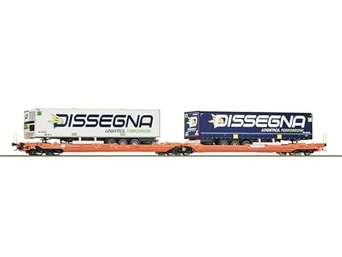 Roco 77395 H0 Doppeltaschen-Gelenkwagen der Wascosa Wascosa · Kühl-Auflieger der Spedition Dissegna Roco 77395 H0 Doppeltaschen-Gelenkwagen der Wascosa Wascosa · Kühl-Auflieger der Spedition Dissegna von Roco
