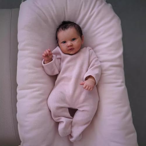 Roctiluny 20-Zoll-Reborn-Puppenhandgefertigt 3D-Kunst lebensechte Babypuppen Kleinkind-Neugeborenenpuppe weiche Haptik mit Kleidung Geschenk für Kinder ab 3 Jahren von Roctiluny