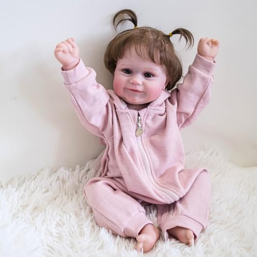 Roctiluny Wiedergeborene Babypuppen Mädchen Maddie – 20 Zoll realistische Neugeborene lebensechte echte Babypuppen die echt Aussehen weiche Vinylpuppe Geschenk für Kinder ab 3 Jahren von Roctiluny
