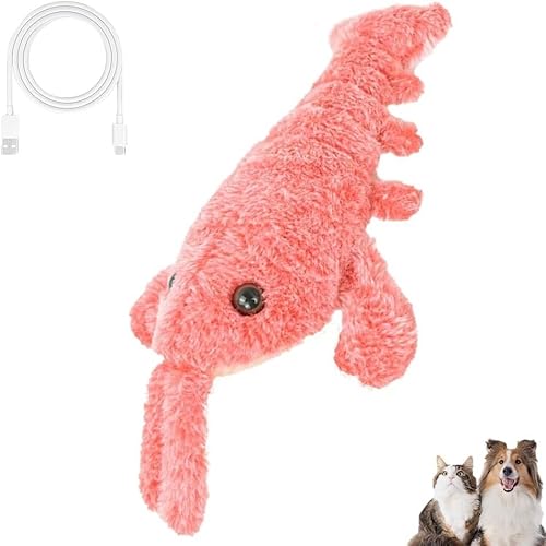 Interaktives Hummer-Hundespielzeug – USB-aufladbares, Bewegliches Kauspielzeug, 36 Cm Großes, Wackelndes Plüschspielzeug Für Katzen Und Hunde Mit Automatischer Sprungfunktion, Waschbares Welpengeschen Interaktives Hummer-Hundespielzeug – USB-aufladbares, Bewegliches Kauspielzeug, 36 Cm Großes, Wackelndes Plüschspielzeug Für Katzen Und Hunde Mit Automatischer Sprungfunktion, Waschbares Welpengeschen von Roeiiow
