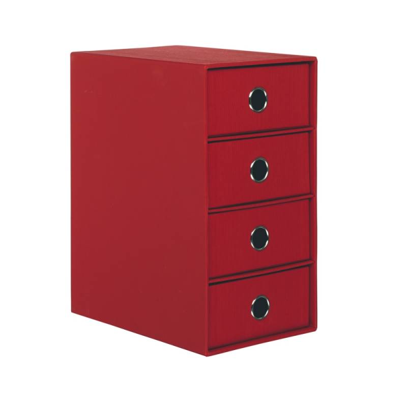 Rössler S.O.H.O. Schubladenbox A5 vierfach rot von Rössler Papier