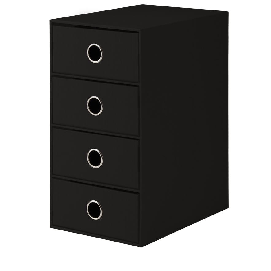 Rössler S.O.H.O. Schubladenbox A5 vierfach schwarz von Rössler Papier