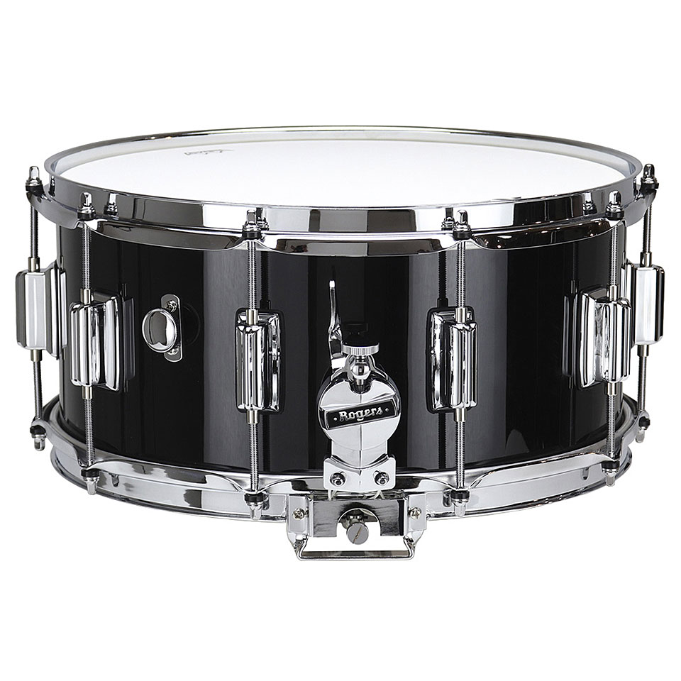 Rogers Dyna-Sonic 14" x 6,5" Model 37 Beavertail Snare Black Gloss Rogers Dyna-Sonic 14" x 6,5" Model 37 Beavertail Snare Black Gloss von Rogers