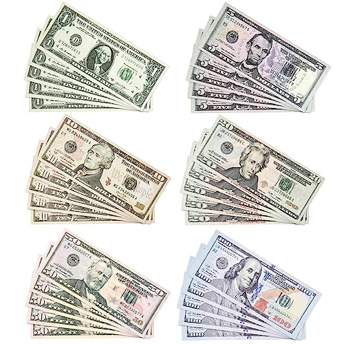 150 Blätter Copy Money Spielgeld Dollar Scheine, Movie Money Fake Feldscheine, Prop Money, Cash Film Play Toy Set, Film Play Geldscheine Toy (25 x 1$,10$,20$,50$,100$) von Rohqipmk