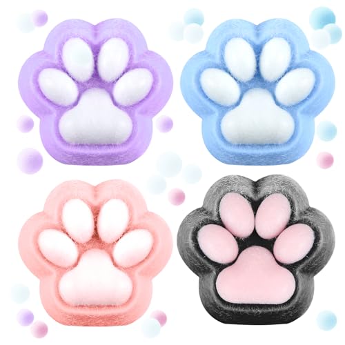 4 Stück Spielzeug zum Drücken von Katzenpfoten, Squishy Katzenpfote, Anti-Stress-Spielzeug für Kinder und Erwachsene, Katzenspielzeug mit Katzenpfote, Taba Squishy Katze 4 Stück Spielzeug zum Drücken von Katzenpfoten, Squishy Katzenpfote, Anti-Stress-Spielzeug für Kinder und Erwachsene, Katzenspielzeug mit Katzenpfote, Taba Squishy Katze von Rohqipmk