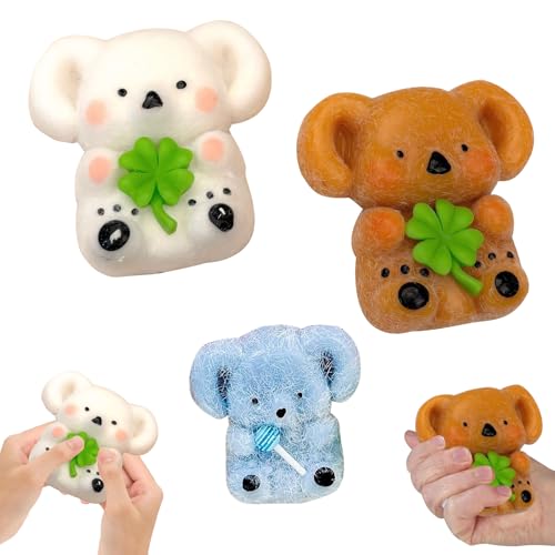 3 Stück Koala Squishy Spielzeug,Weiches Koala Squeeze Spielzeug,Stressabbau-Quetschspielzeug Niedlich Handgefertigt Koala Fidget Toys Stress Abbauen Geeignet für Erwachsene und Kinder von Roinaid