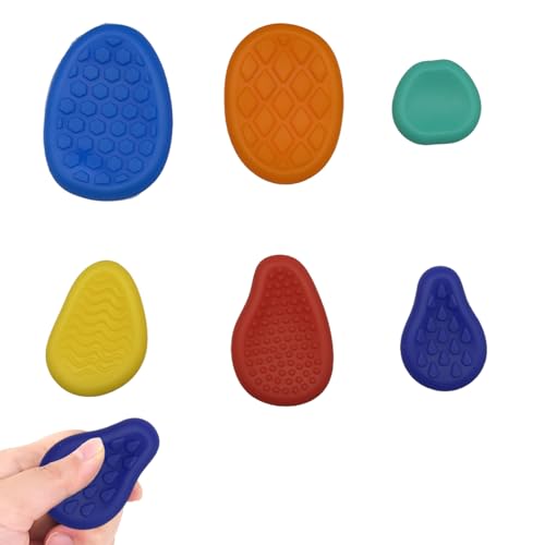 6 Stück Stressabbau Spielzeug Sensorische Stone,Fidget Toys,Fidget Toys Sensory Stones,Silikonmaterial, Sensorisches Spielzeug Gegen Stress,Angst,Adhs und Autismus(Zufällige Farbe) von Roinaid