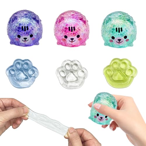 6 Stück Stressball Cat Paw Squishy Katze Antistressball,Süße Katzenpfote Mit Langsamer Rückfederung,Quetschball Druckfest Stressbälle Weich für Kinder und Erwachsene Entspannen(Zufällige Farben) von Roinaid