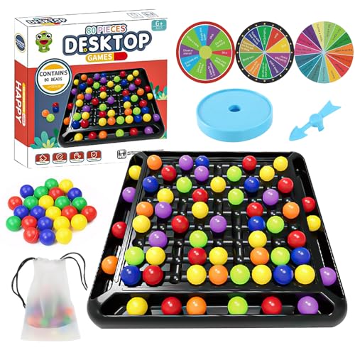 Intellektuelles Schachbrett,80 Stück Brettspiel Doppelduell，Intellektuelles Schachbrett-Doppelduell,Brettspiel mit Kugeln mit Strafscheibe und 3 Arten von Strafkarten, für Erwachsene Kinder von Roinaid