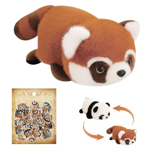 Red Panda Plush Kuscheltier Plüschtier Kommt mit 1 Satz Waschbäraufkleber Geeignet für Kinder und Auch als Mitwachsendes Geschenk von Roinaid