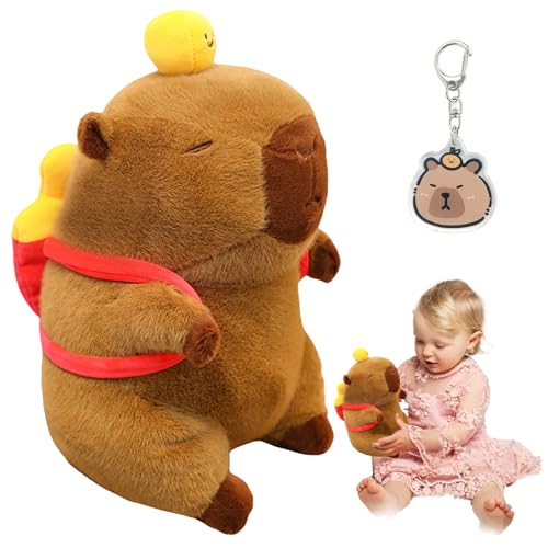 Roinaid Capybara Plüschtier,Niedlich Capybara Kuscheltier,Simulation Wasserschwein Kuscheltier mit Schlüsselanhänger,für Home Deko Kinder (Tischtennis) von Roinaid