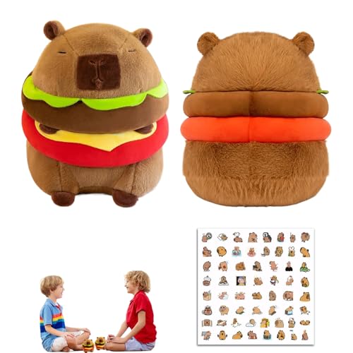 Roinaid Capybara Plüschtier,Niedlichen Snackles Capybara Hamburger Capybara Kuscheltier, Burger Kuscheltier Capybara,Simulation Tier Capybara Puppen für Kinder Geburtstag,mit 60 Capybara-Aufkleber Roinaid Capybara Plüschtier,Niedlichen Snackles Capybara Hamburger Capybara Kuscheltier, Burger Kuscheltier Capybara,Simulation Tier Capybara Puppen für Kinder Geburtstag,mit 60 Capybara-Aufkleber von Roinaid