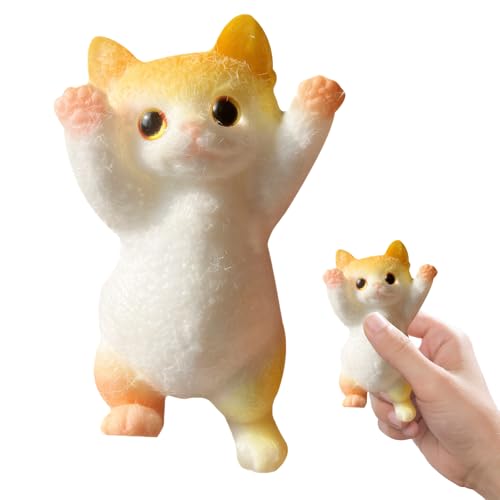Squishy Katze Squishy Cat Squeeze Spielzeug Katze Knetwiderstand und Rückprall Entspannen und Stress Abbauen Geeignet Als Geschenk für Studenten und Büroangestellte (Cremegelb) von Roinaid