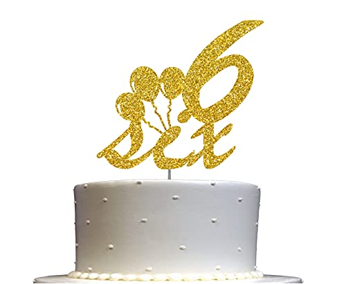Tortenaufsatz zum 6. Geburtstag, Goldglitzer, Zahl 6, Kindergeburtstagsparty-Dekorationsideen, Premium-Qualität, stabiler doppelseitiger Glitzer, Acrylstab Hergestellt in den USA Tortenaufsatz zum 6. Geburtstag, Goldglitzer, Zahl 6, Kindergeburtstagsparty-Dekorationsideen, Premium-Qualität, stabiler doppelseitiger Glitzer, Acrylstab Hergestellt in den USA von RokAPary