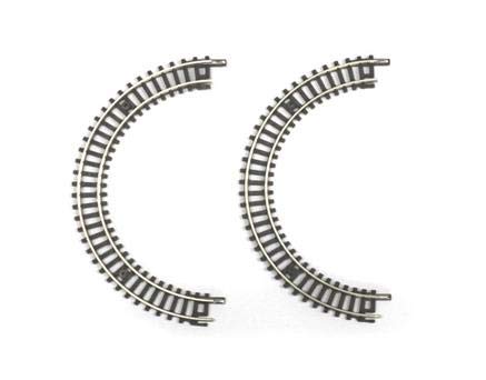Rokuhan HO (16.5 mm) Schwarz/Grau Shorty Circle of Track R45 180 Grad 2pcs von Rokuhan