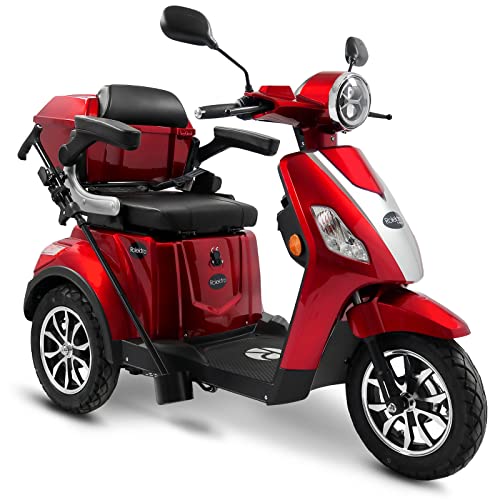 Rolektro E-Trike 15 V.3 Rot Lithium Akku - 3-Rad Elektromobil 1000W Seniorenmobil - E-Mobil 3-Rad-Roller von Rolektro