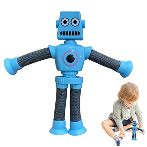 Teleskop-Saugnapf-Roboter-Spielzeug, Aliens-Pop-Röhren, einziehbares Saugnapf-Roboter-Spielzeug, Stretch-Spielzeug, sensorisches Teleskoprohr, LED-Licht, Geburtstagsgeschenk, Gastgeschenke für Kinder von Rolempon