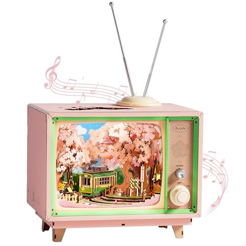 Rolife 3D Puzzle Anime Sakura Tram TV-Deko, 283-teiliges Holzbausatz für Erwachsene – Modellbausatz mit beweglichem Tram & LED, Cherry Blossom Szene, Geschenk für Woodcraft & Home-Deko Rolife 3D Puzzle Anime Sakura Tram TV-Deko, 283-teiliges Holzbausatz für Erwachsene – Modellbausatz mit beweglichem Tram & LED, Cherry Blossom Szene, Geschenk für Woodcraft & Home-Deko von Rolife