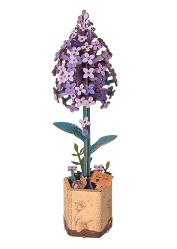 Rolife 3D Puzzle Blumen Blumenstrauß hölzerne Blüte Handwerk Modell Kits für Erwachsene Ewige Blumen Romantisches Geschenk für ihren Geburtstag/Valentinstag/Muttertag (Flieder) von Rolife