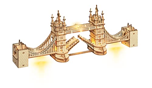 Rolife 3D Puzzle Brücken -Holzpuzzle 3D Modellbausatz für Erwachsene Kreativer DIY-Bausatz, Bastelset für Dekoration & Ästhetische Geschenke für Teenager(London Tower Bridge) von Rolife