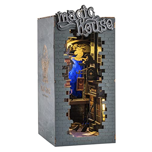 Rolife Book Nook Kits 3D Puzzles Holz Holzpuzzle Erwachsene DIY Bücherecke Holzmodelle Bausätze für Bücherregal Buchstützen Dekor (Magic House) von Rolife