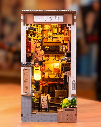 Rolife Book Nook Kit für Erwachsene DIY Miniature House mit Licht Sakura Wine Alley Booknook Bausatz 3D-Holzpuzzle Bücherstütze für Regal Bibliothek Bücherregal Dekoration von Rolife